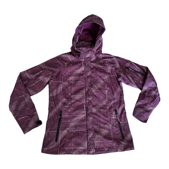 Columbia Jackets & Blazers - Columbia Omni Tech Jacket Women Sz M Purple Plaid No Liner Waterproof Shell Only
